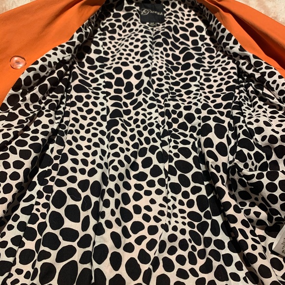 GUESS Orange Retro Coat with Leopard Lining - Picture 9 of 9